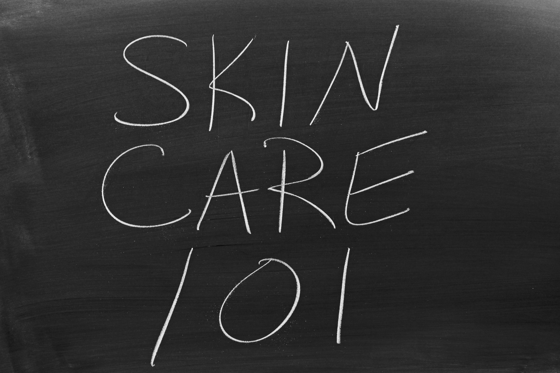 Skin Care 101 On A Blackboard